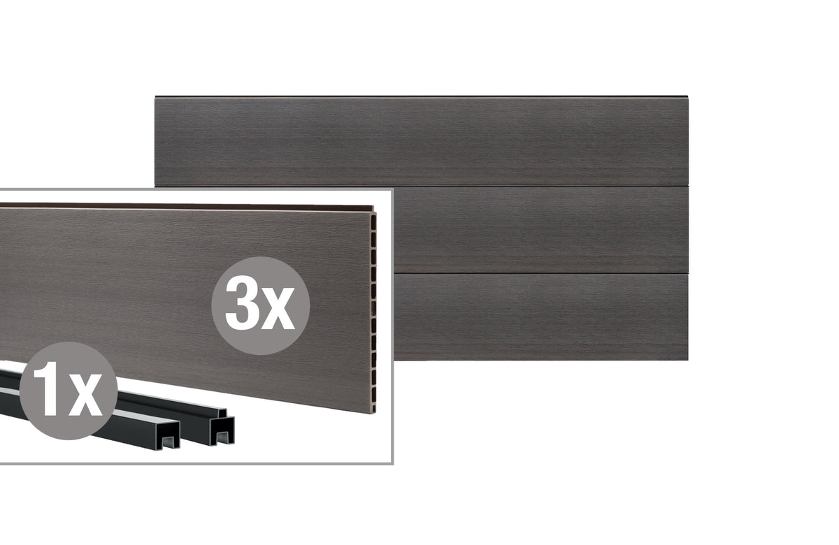 VIDUAL comp-co 280 WPC-Füllung-Set, Grau