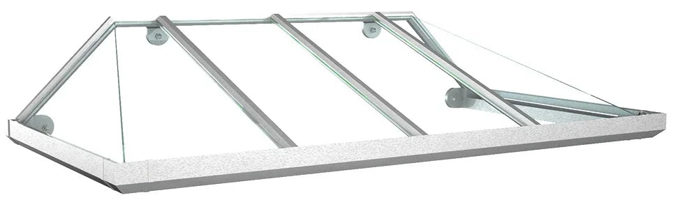 Vordach aus Aluminium mit Acrylglas, modern, stabile Wandbefestigung, transparent
