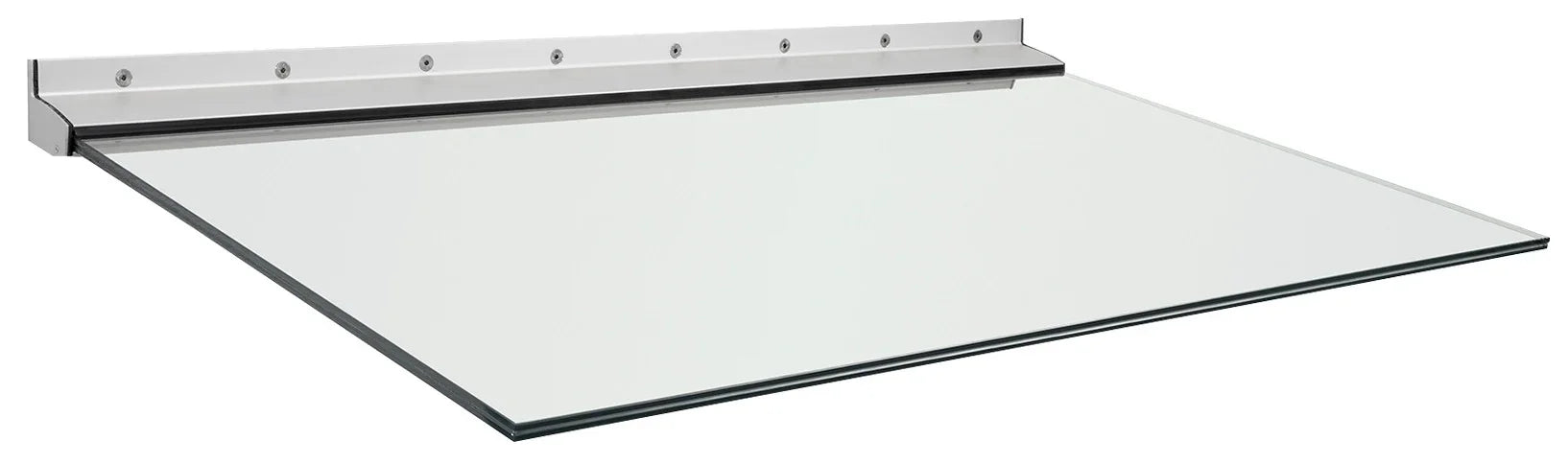 Modernes Aluminium Vordach mit Klarglas, wandmontiert, wetterfest für Eingangstüren