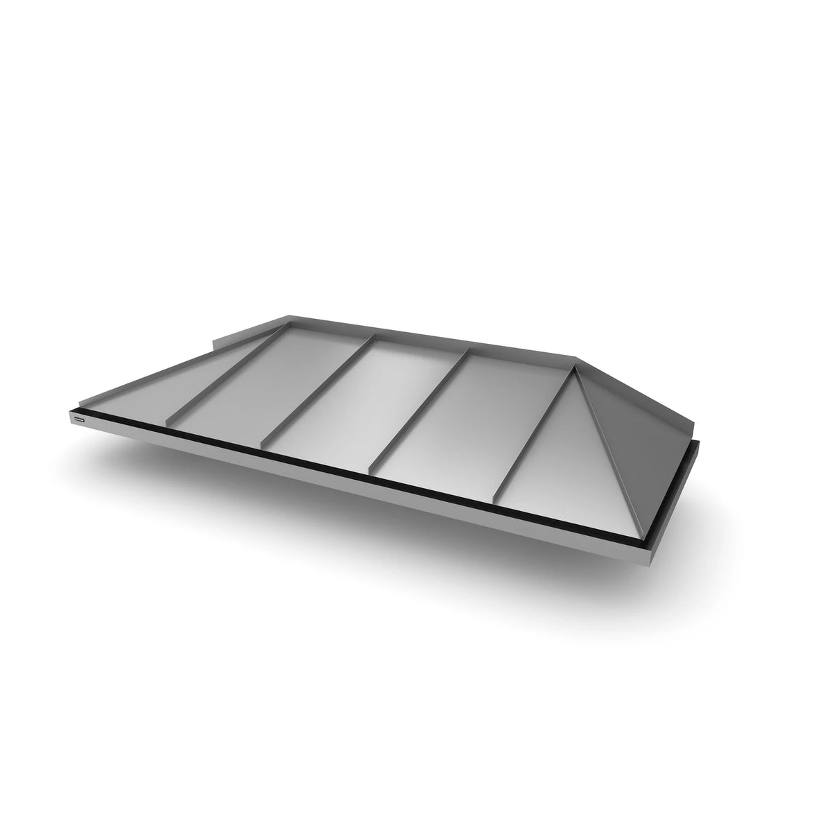 Vordach Amberg 2600 × 955 mm, Aluminiumdach Dunkles Silbermetallic RAL 9007
