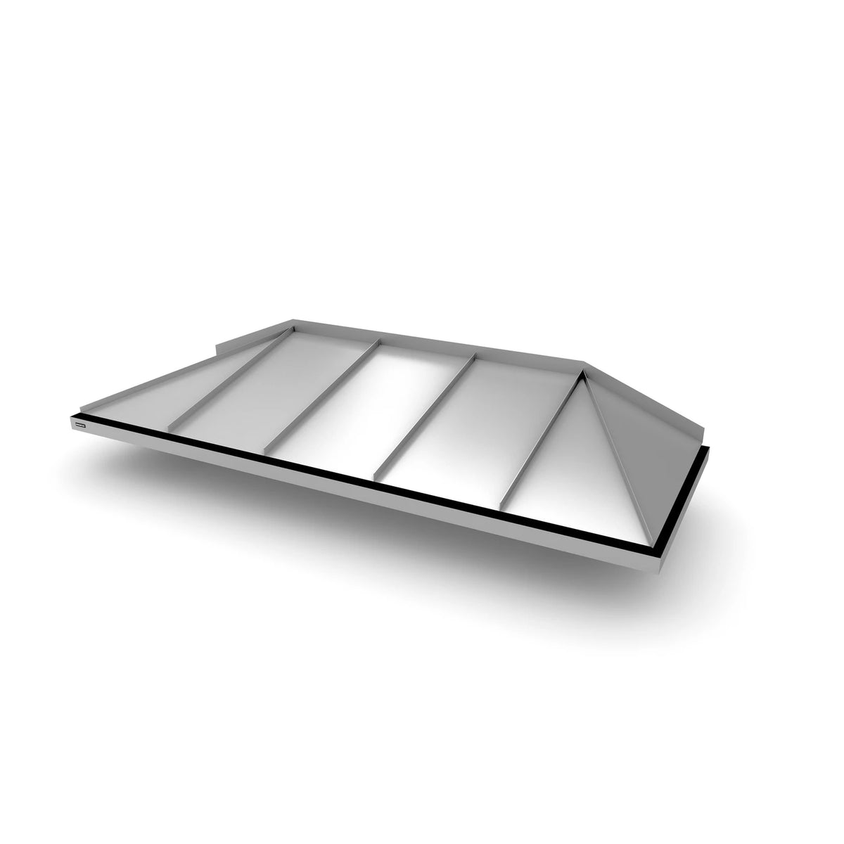 Vordach Amberg 2600 × 955 mm, Aluminiumdach Silbermetallic RAL 9006
