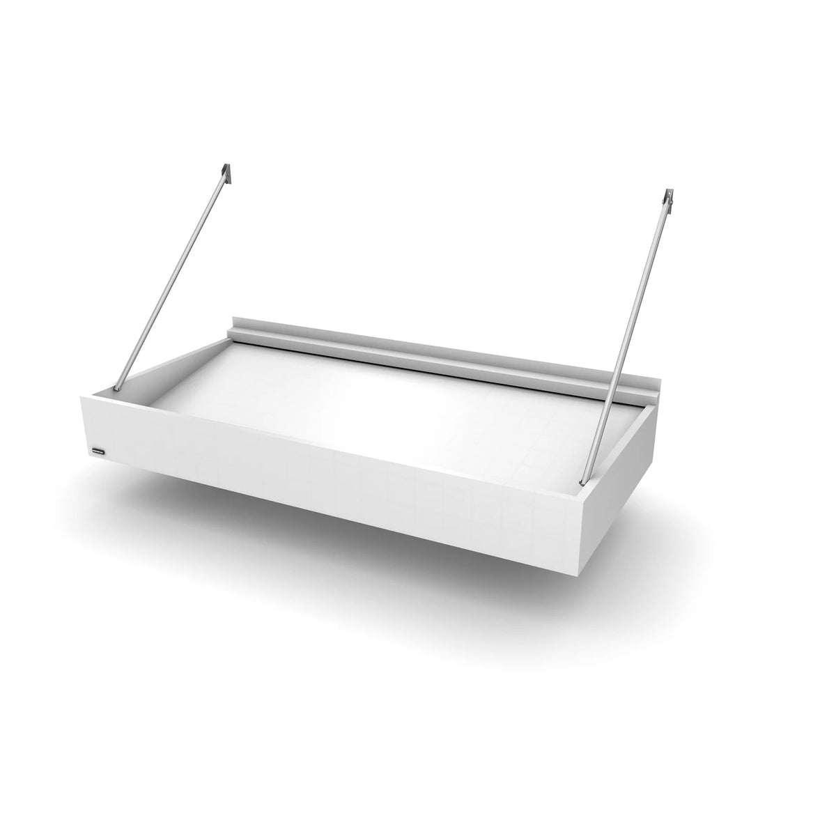 Vordach Augsburg 2000 × 1160 mm, Aluminiumdach Warmweiß RAL 9010