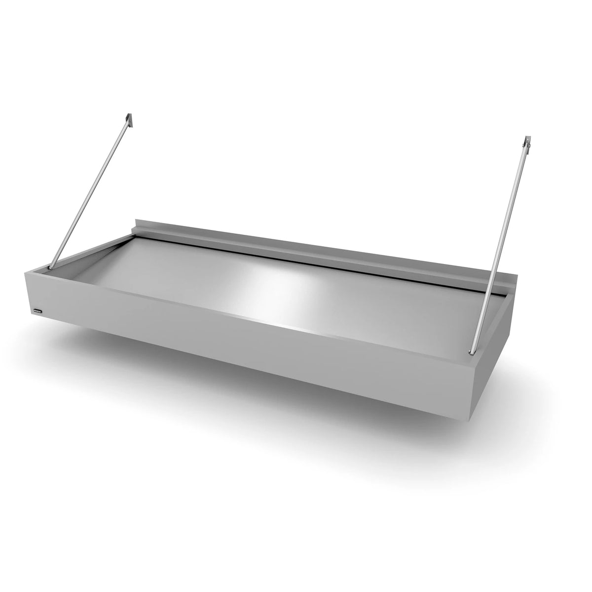 Vordach Augsburg 2500 × 1160 mm, Aluminiumdach Silbermetallic RAL 9006