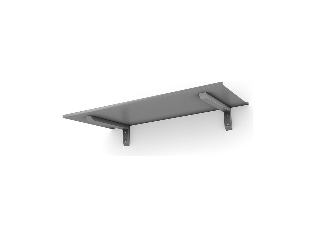 Vordach Erlangen 1500 mm von unten, silbernes Aluminiumdach mit silbernen Konsolen #Material Dach_Aluminium Silber