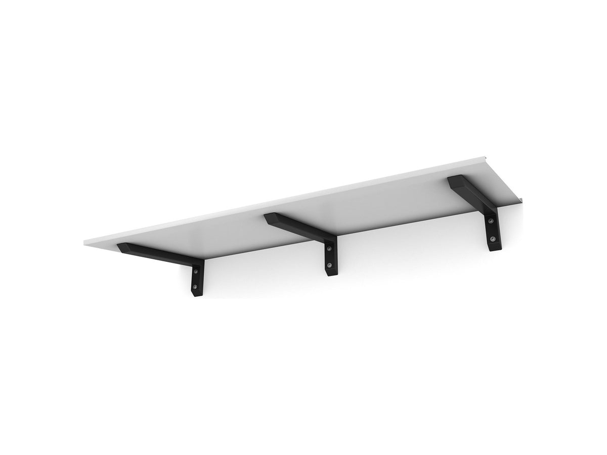 Vordach Erlangen 2000 mm von unten, weißes Aluminiumdach mit schwarzen Konsolen #Material Dach_Aluminium Weiß