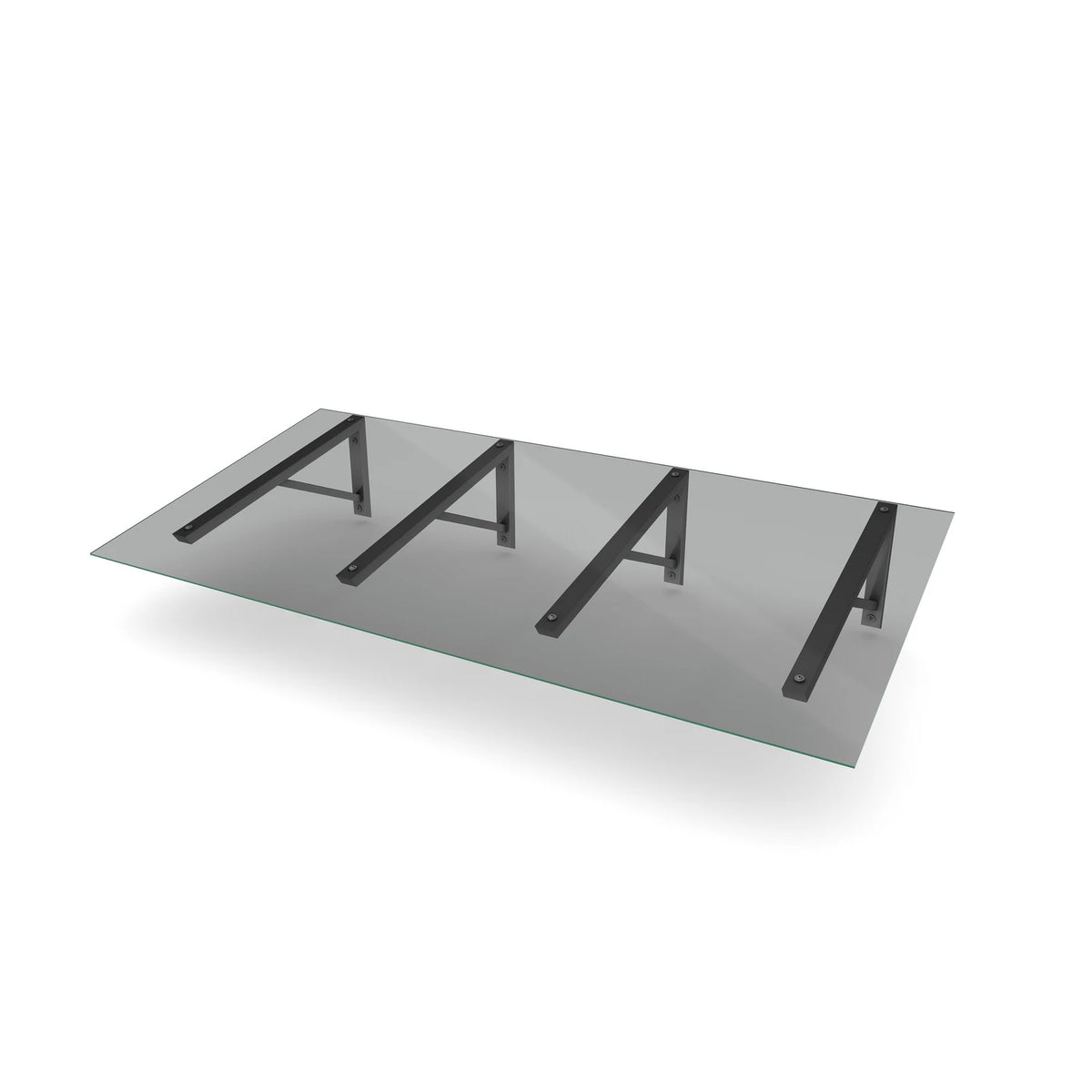Vordach Fürth 2500 × 1000 mm, Getöntes Glas, Konsole Weiß