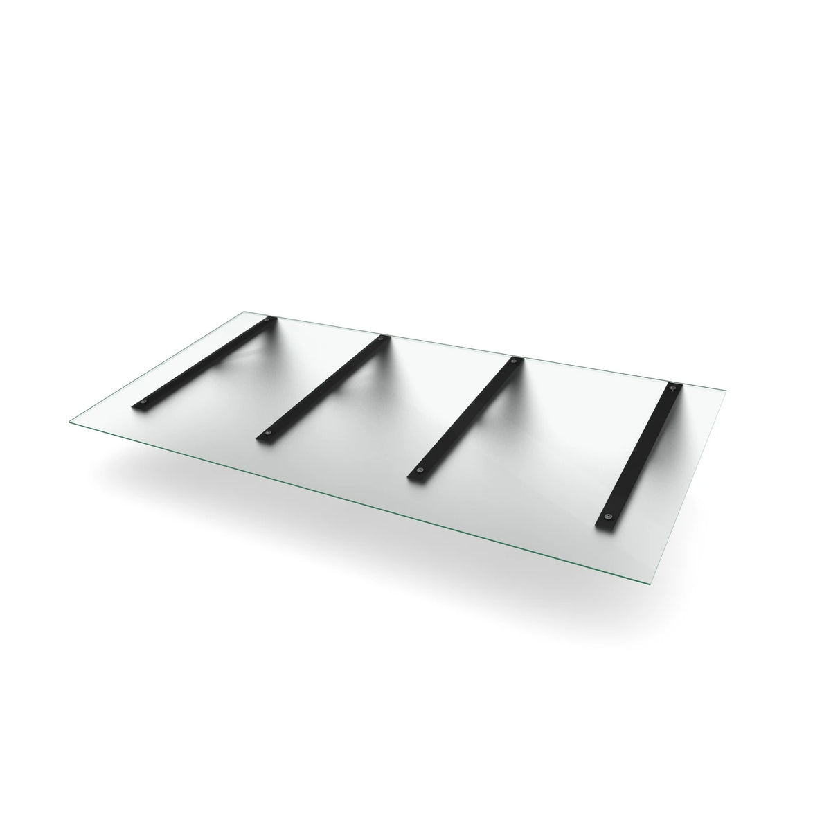 Vordach Fürth 2500 × 1200 mm, Milchglas, Konsole Schwarz