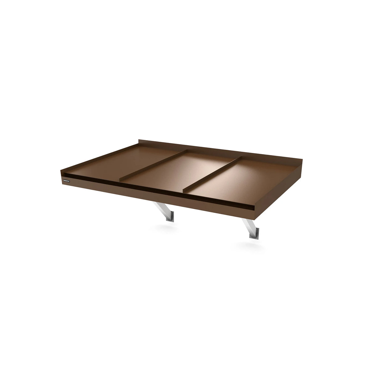 Vordach Landau Konsolen 1500 × 1155 mm, Aluminiumdach Dunkelbraun RAL 8017