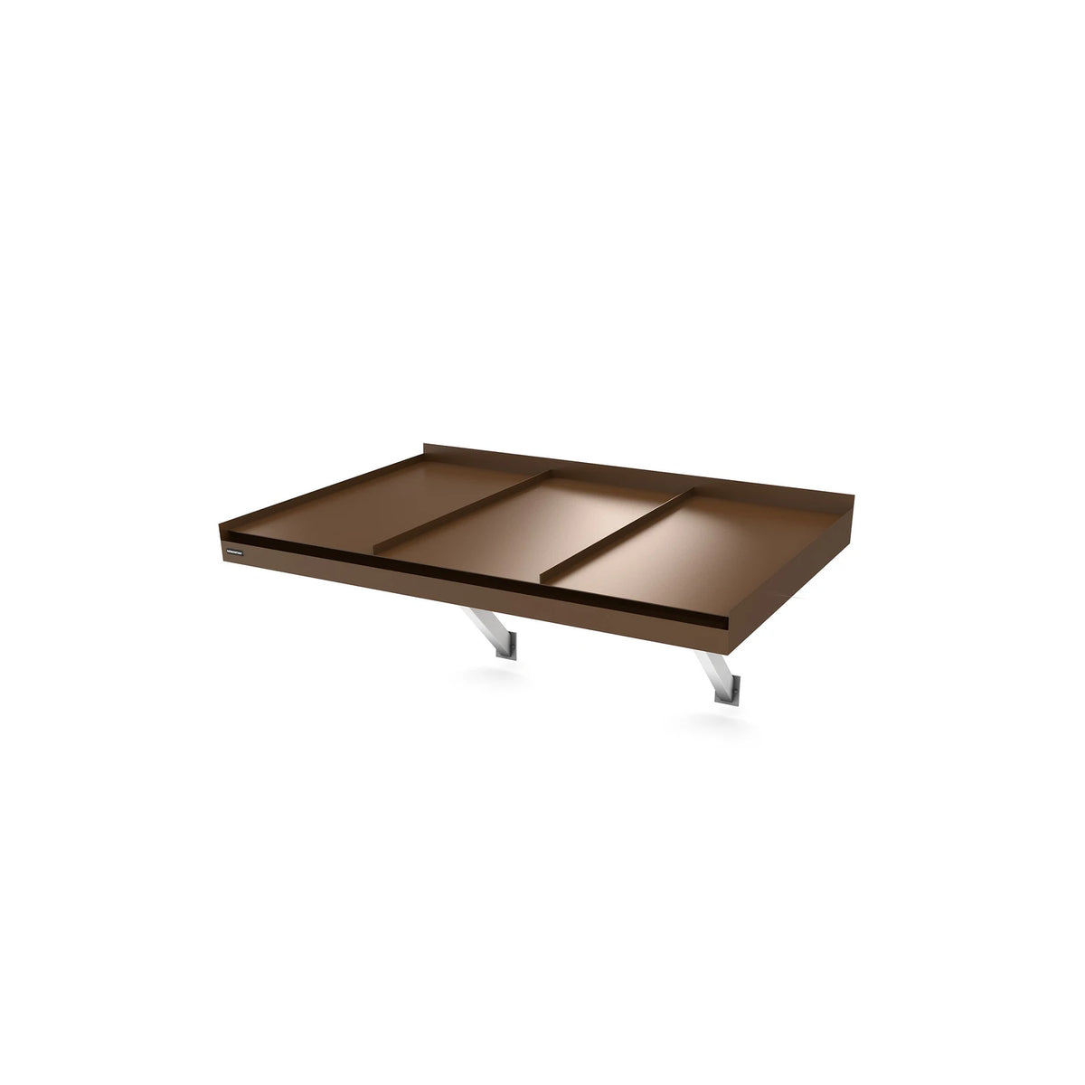 Vordach Landau Konsolen 1500 × 955 mm, Aluminiumdach Dunkelbraun RAL 8017