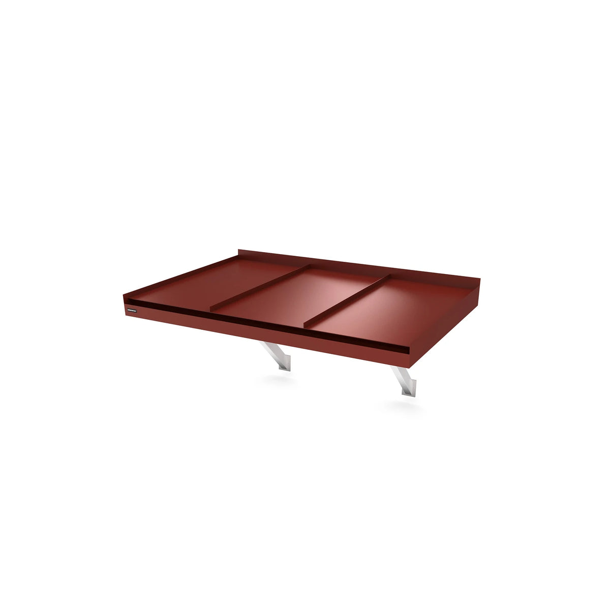 Vordach Landau Konsolen 1500 × 955 mm, Aluminiumdach Dunkelrot RAL 3009