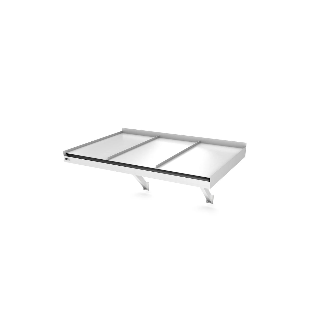 Vordach Landau Konsolen 1500 × 955 mm, Aluminiumdach Warmweiß RAL 9010