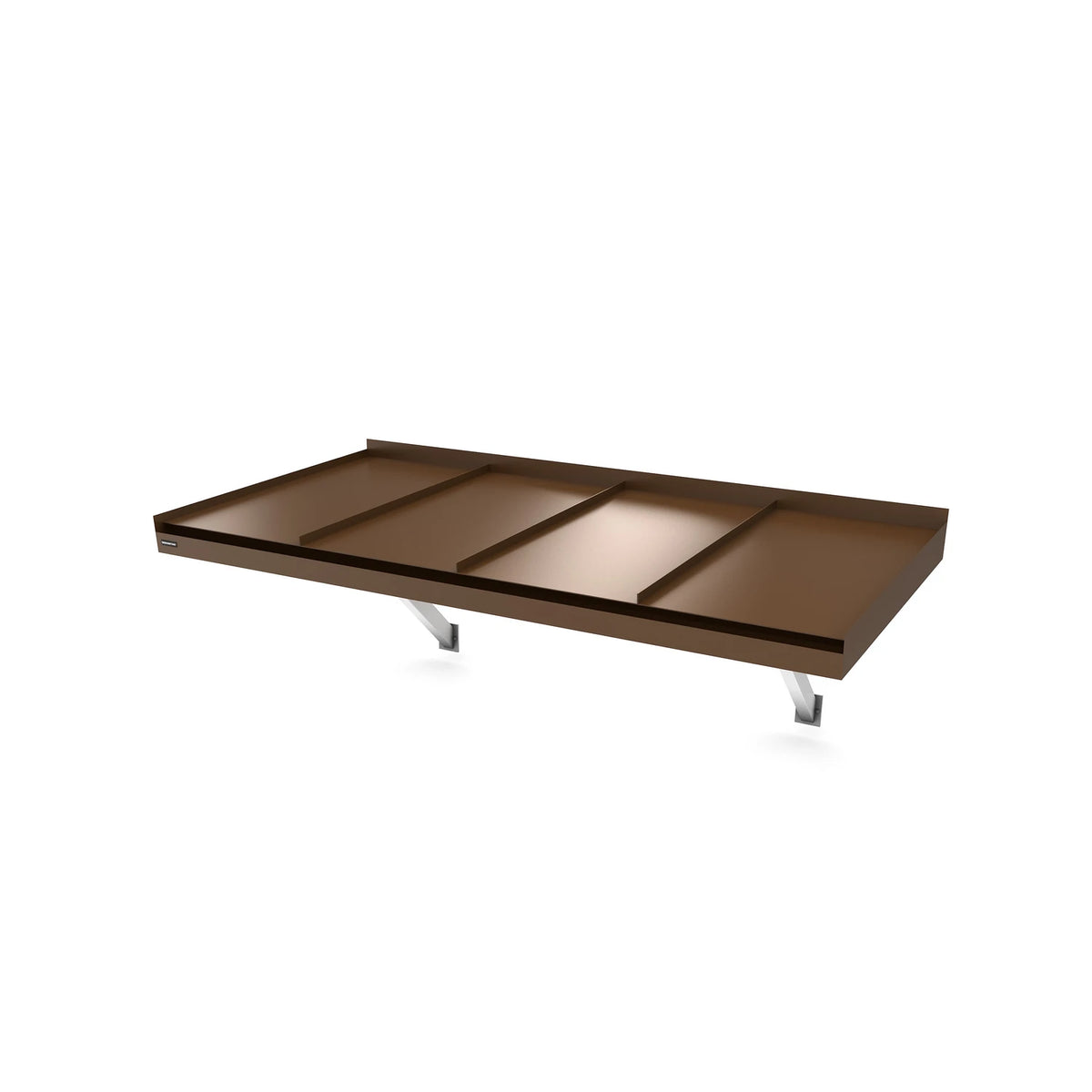 Vordach Landau Konsolen 2000 × 955 mm, Aluminiumdach Dunkelbraun RAL 8017