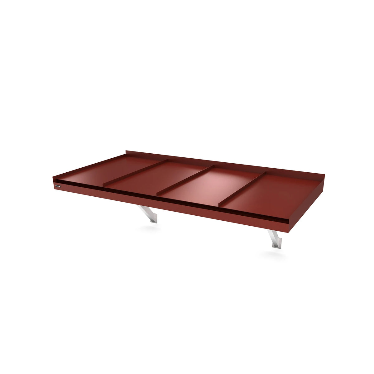 Vordach Landau Konsolen 2000 × 955 mm, Aluminiumdach Dunkelrot RAL 3009