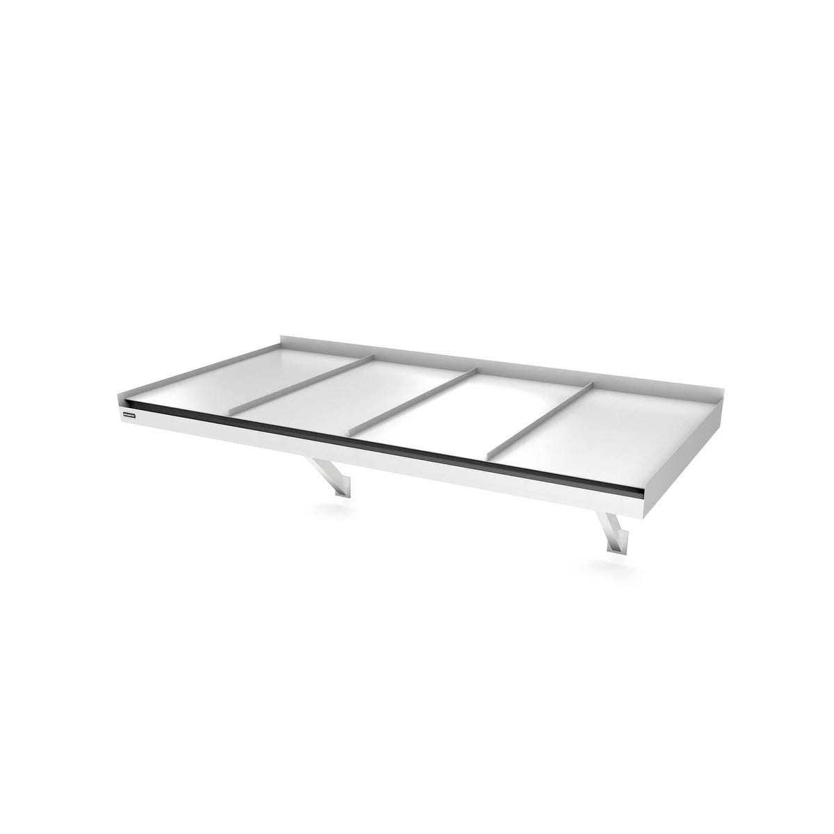 Vordach Landau Konsolen 2000 × 955 mm, Aluminiumdach Warmweiß RAL 9010