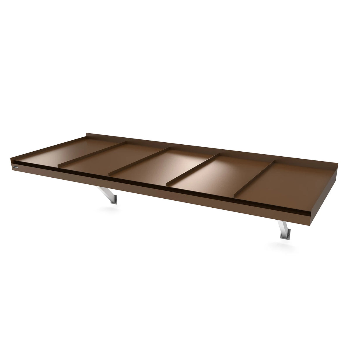Vordach Landau Konsolen 2430 × 1155 mm, Aluminiumdach Dunkelbraun RAL 8017