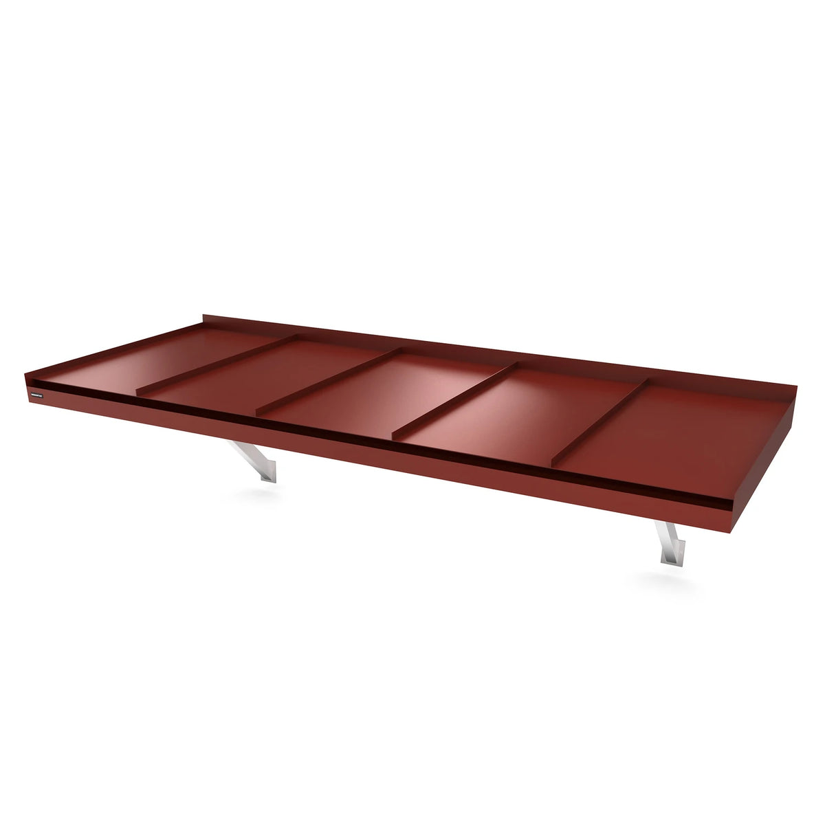 Vordach Landau Konsolen 2430 × 1155 mm, Aluminiumdach Dunkelrot RAL 3009