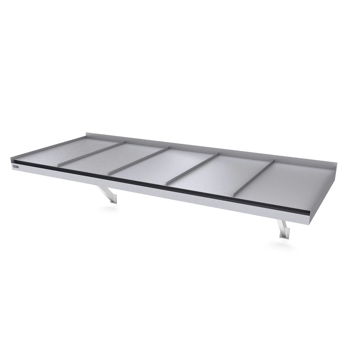 Vordach Landau Konsolen 2430 × 1155 mm, Aluminiumdach Grau RAL 7038