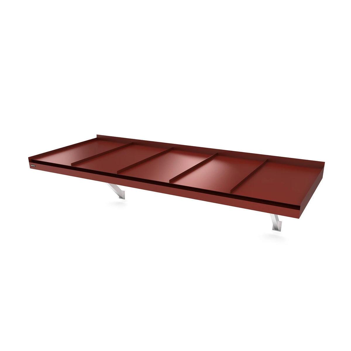 Vordach Landau Konsolen 2430 × 955 mm, Aluminiumdach Dunkelrot RAL 3009