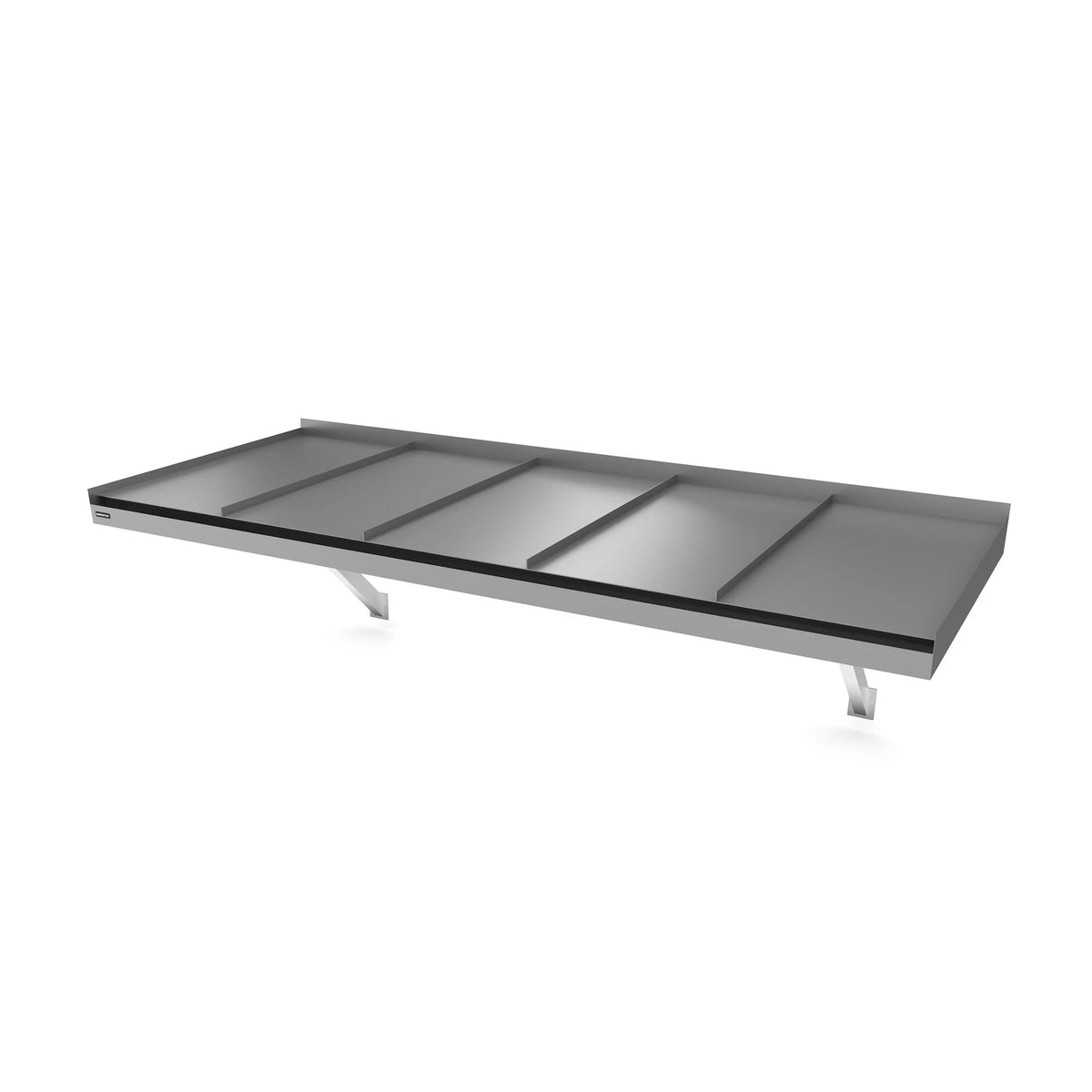 Vordach Landau Konsolen 2430 × 955 mm, Aluminiumdach Dunkles Silbermetallic RAL 9007