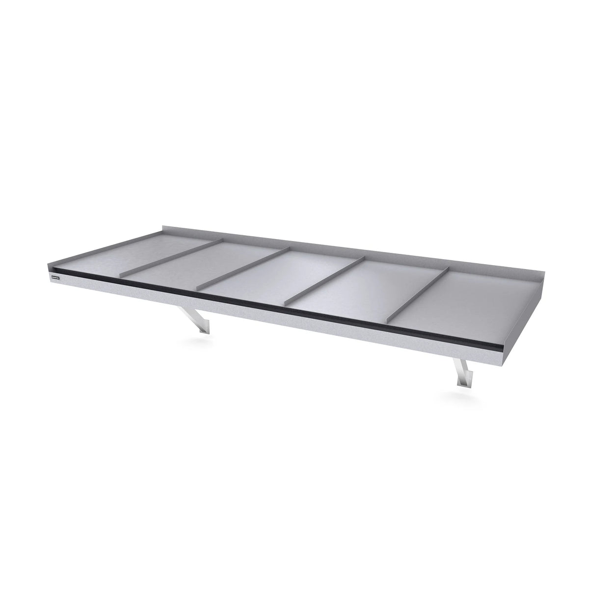 Vordach Landau Konsolen 2430 × 955 mm, Aluminiumdach Grau RAL 7038