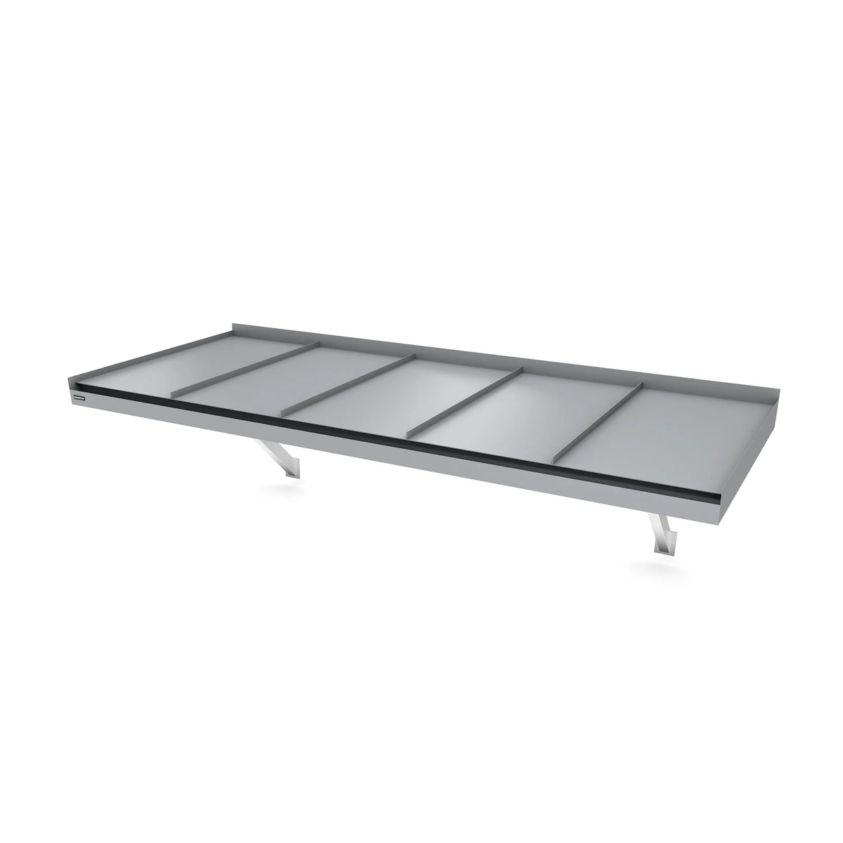 Vordach Landau Konsolen 2430 × 955 mm, Aluminiumdach Rheinzink ähnlich RAL 7000