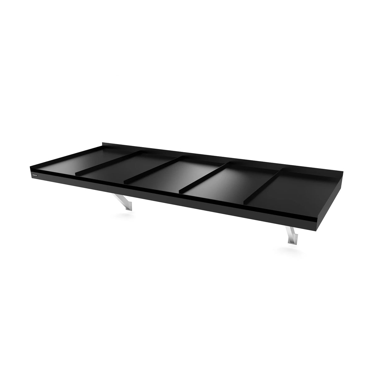 Vordach Landau Konsolen 2430 × 955 mm, Aluminiumdach Schwarz RAL 9011