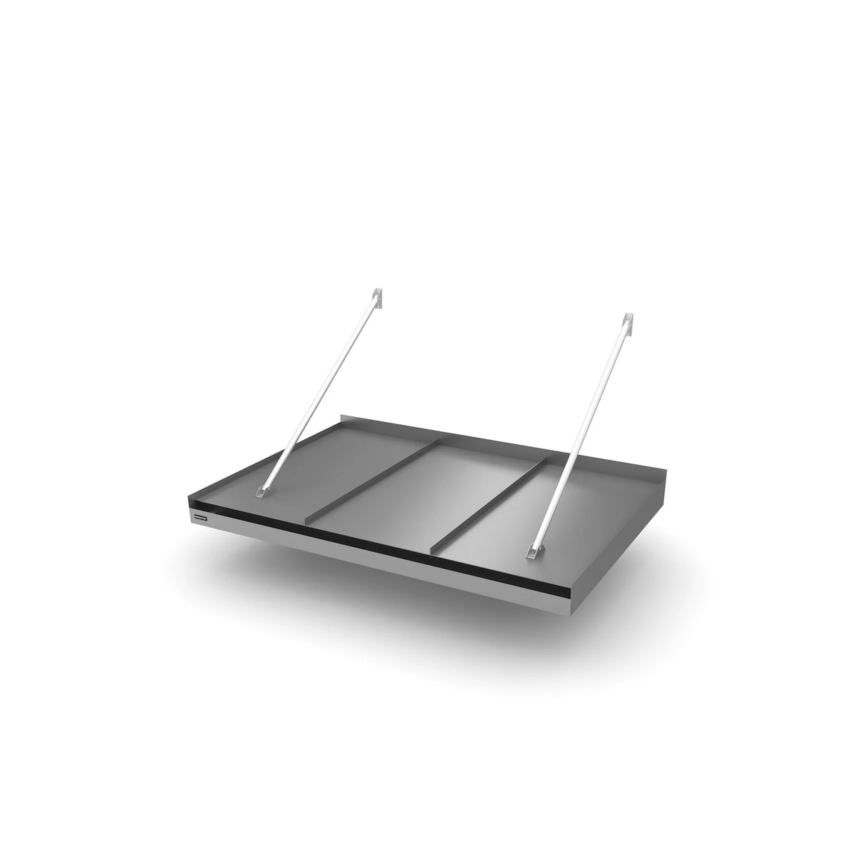 Vordach Landau Zugstangen 1500 × 955 mm, Aluminiumdach Dunkles Silbermetallic RAL 9007
