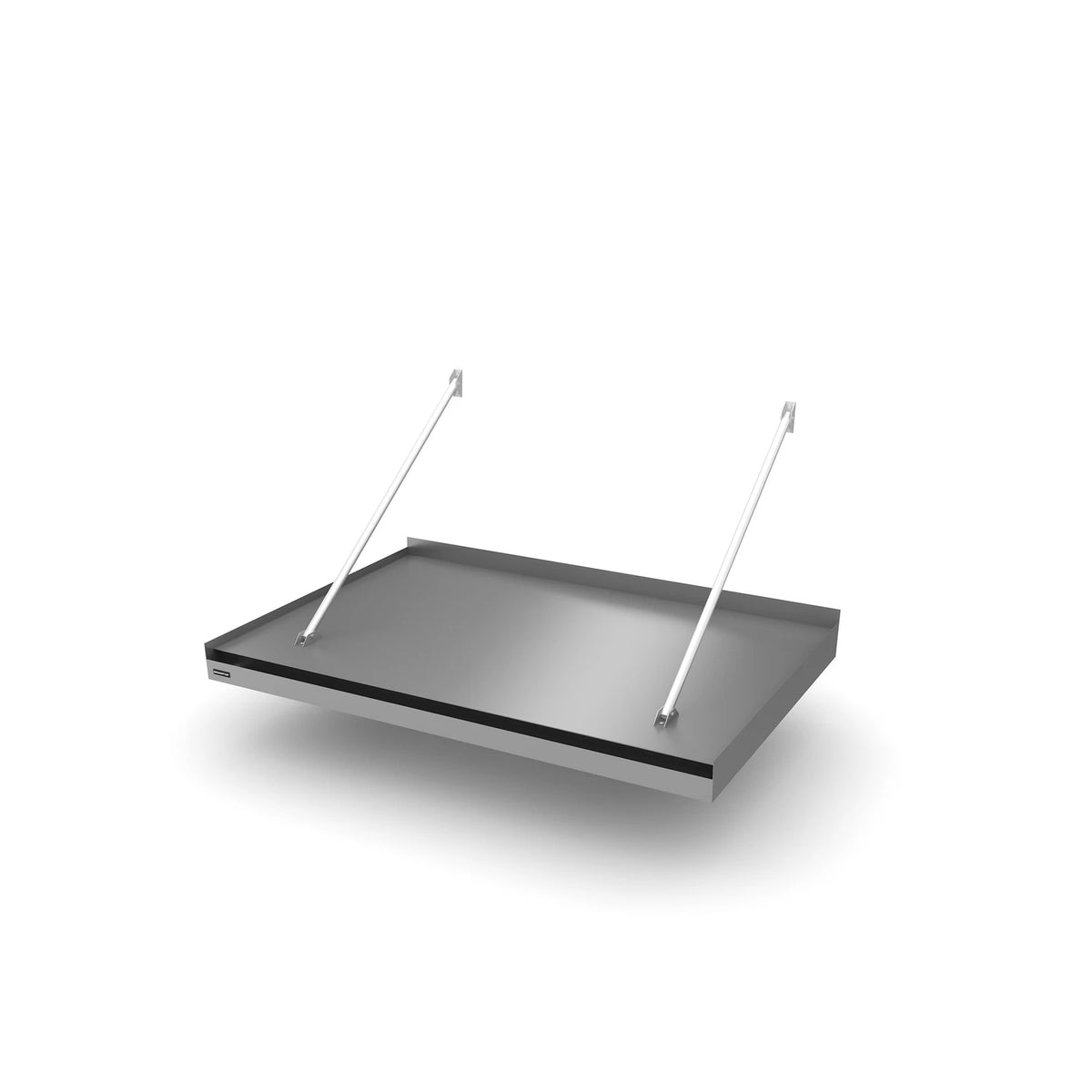 Vordach Plattling Zugstangen 1500 × 955 mm, Aluminiumdach Dunkles Silbermetallic RAL 9007
