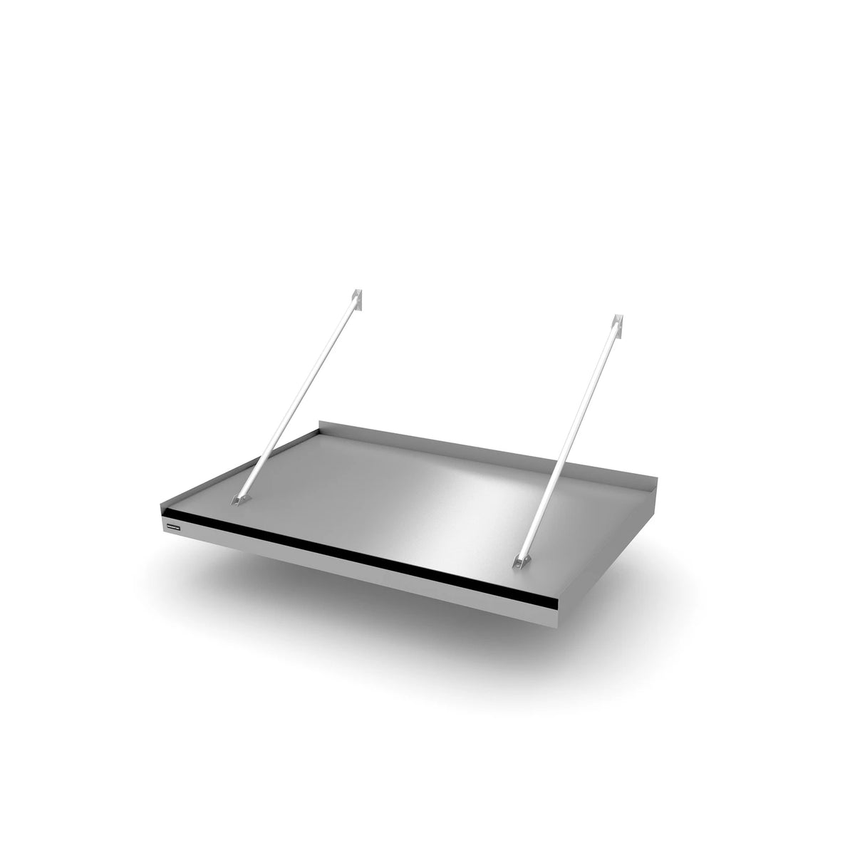 Vordach Plattling Zugstangen 1500 × 955 mm, Aluminiumdach Silbermetallic RAL 9006