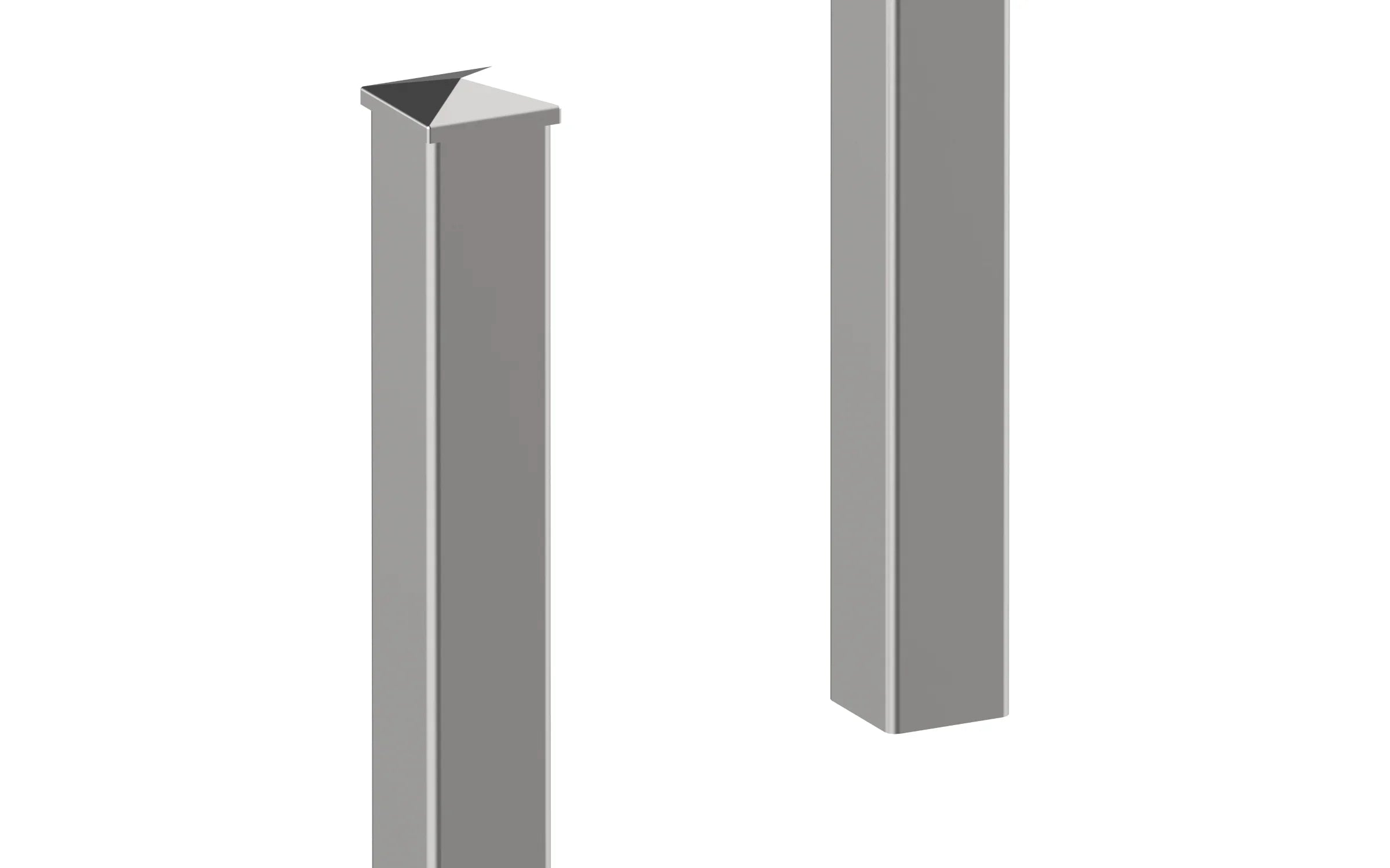 Edelstahl Zaunpfosten ohne Grundplatte, eckig, für Metallzaun, modern, robust