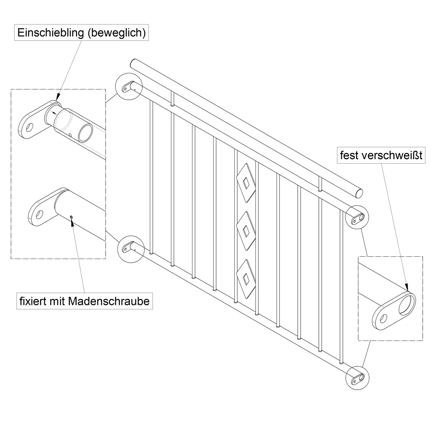 Französischer Balkon Bordeaux Laibung Zeichnung 2