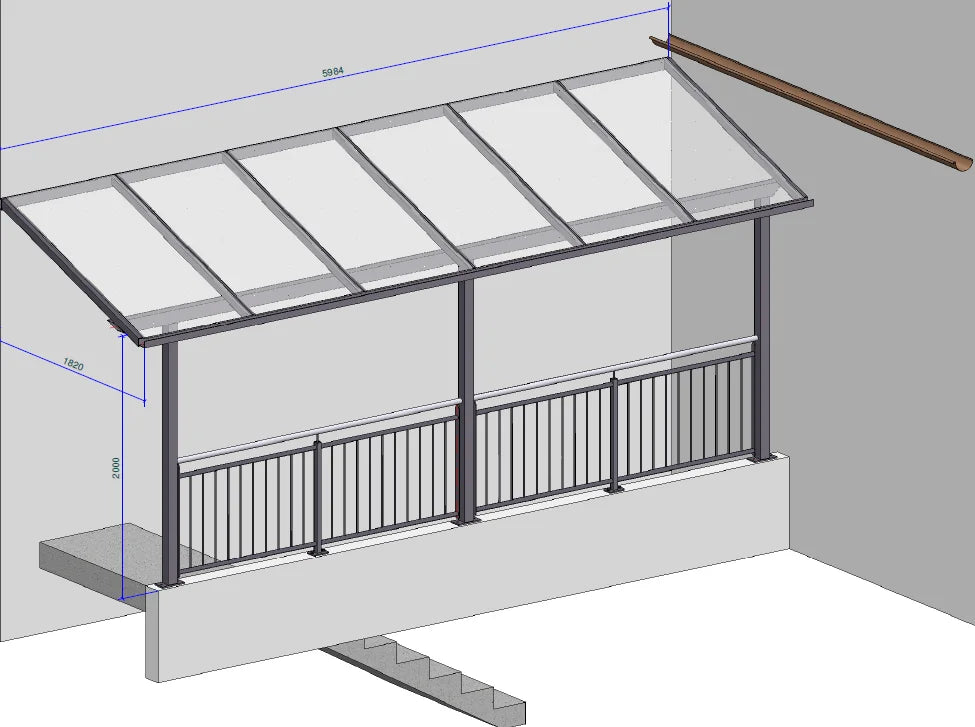 3D Visualisierung Treppenabgangsüberdachung