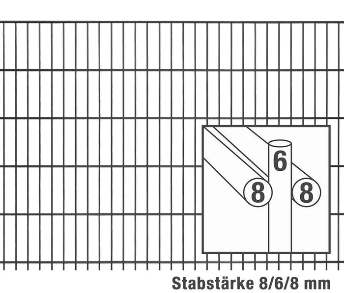 Doppelstabmattenzaun 8/6/8