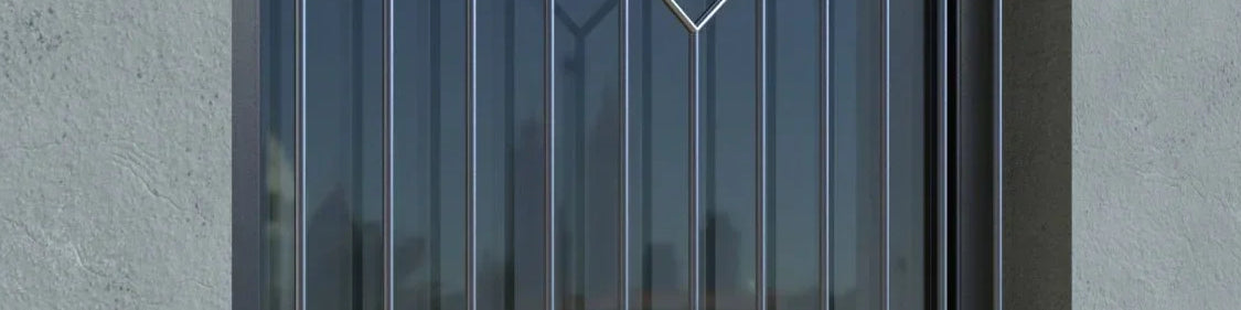 Fenstergitter aus Edelstahl für französischen Balkon, modernes Design, Laibungmontage