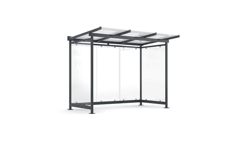 Waiting Shelter Model Dresden | 2.2m, 3.3m, 4.3m length | Bus Shelter, Smoking Shelter, Break Shelter