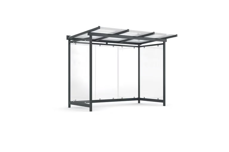 Waiting Shelter Model Dresden | 2.2m, 3.3m, 4.3m length | Bus Shelter, Smoking Shelter, Break Shelter