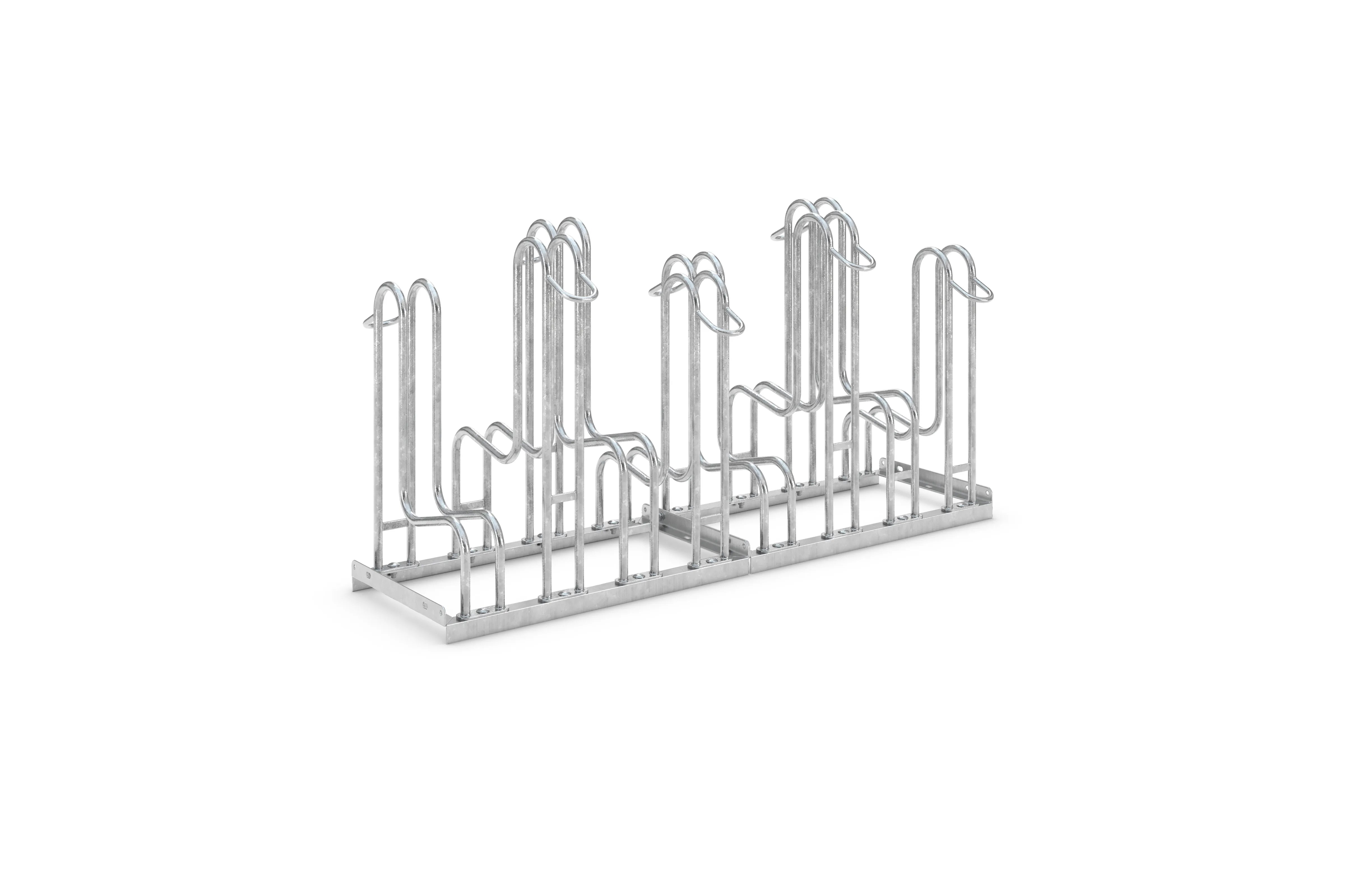 Verzinkter Fahrradständer aus Metall für sechs Fahrräder, freistehend, robustes Design