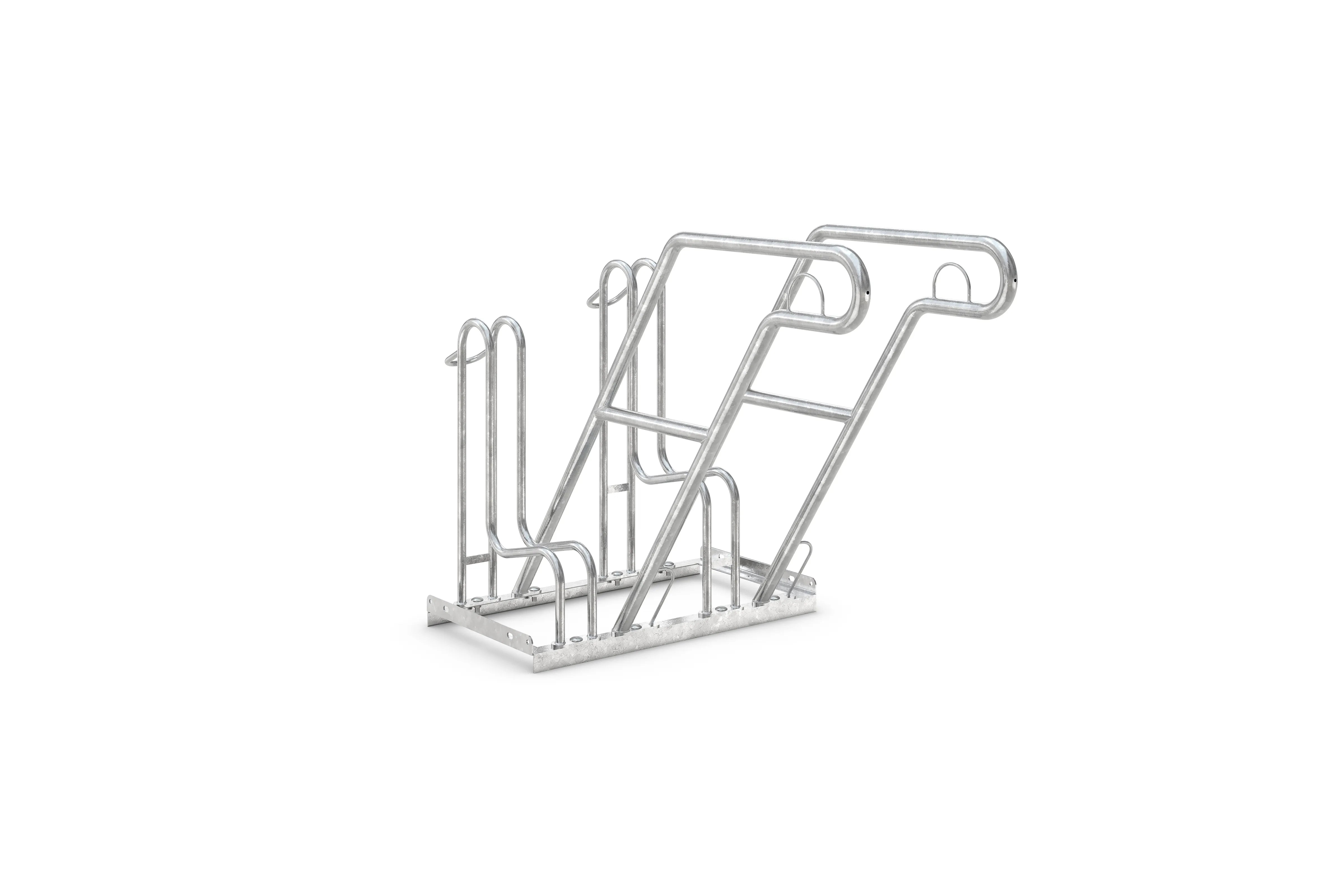Fahrradständer aus Metall, verzinkt, für mehrere Fahrräder, freistehend, seitliche Haltebügel