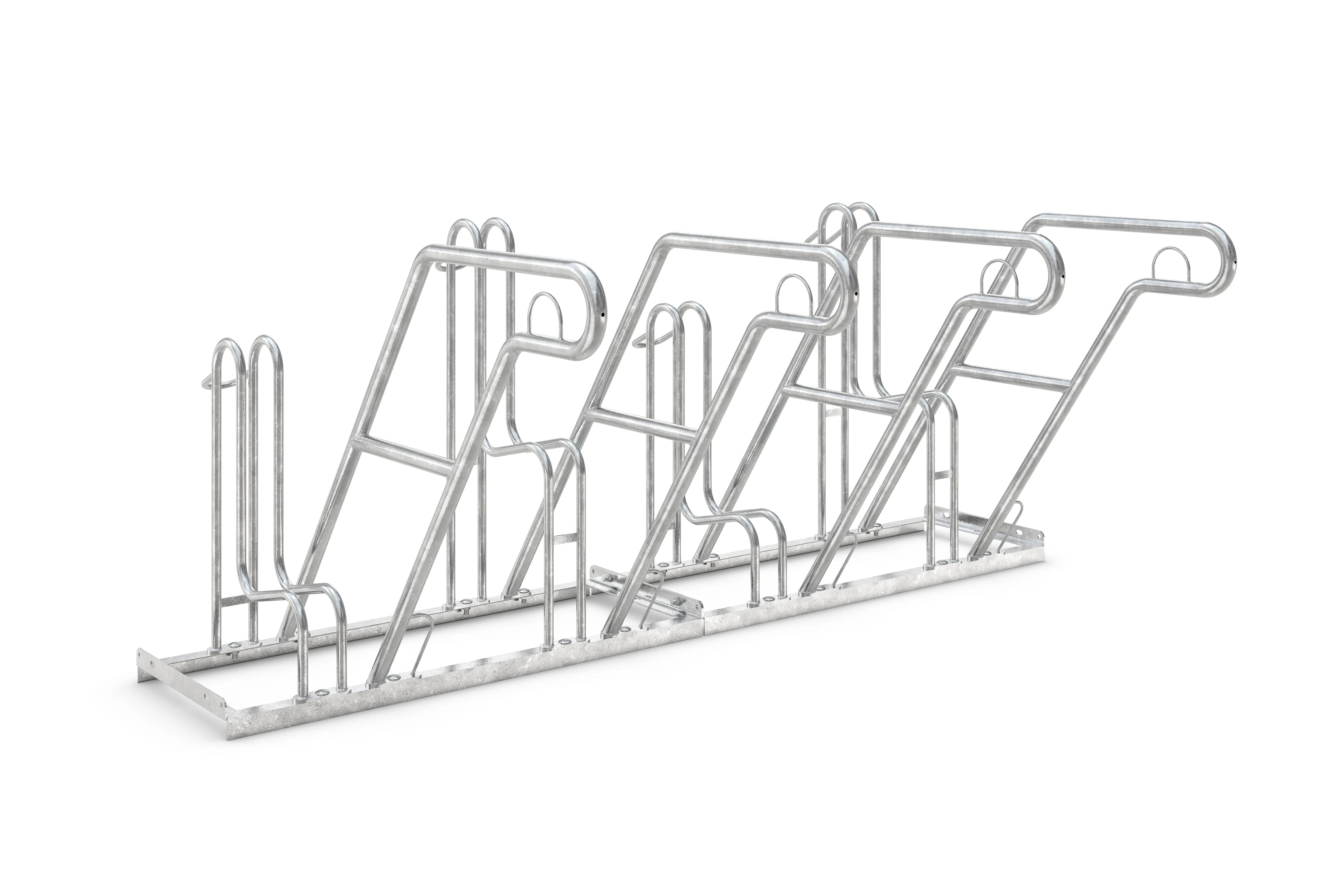 Verzinkter Fahrradständer aus Metall für mehrere Fahrräder, Reihenparker, robustes Design