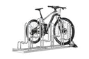 Fahrradständer aus Metall, verzinkt, mit Fahrrad, für sichere Fahrradparkplätze