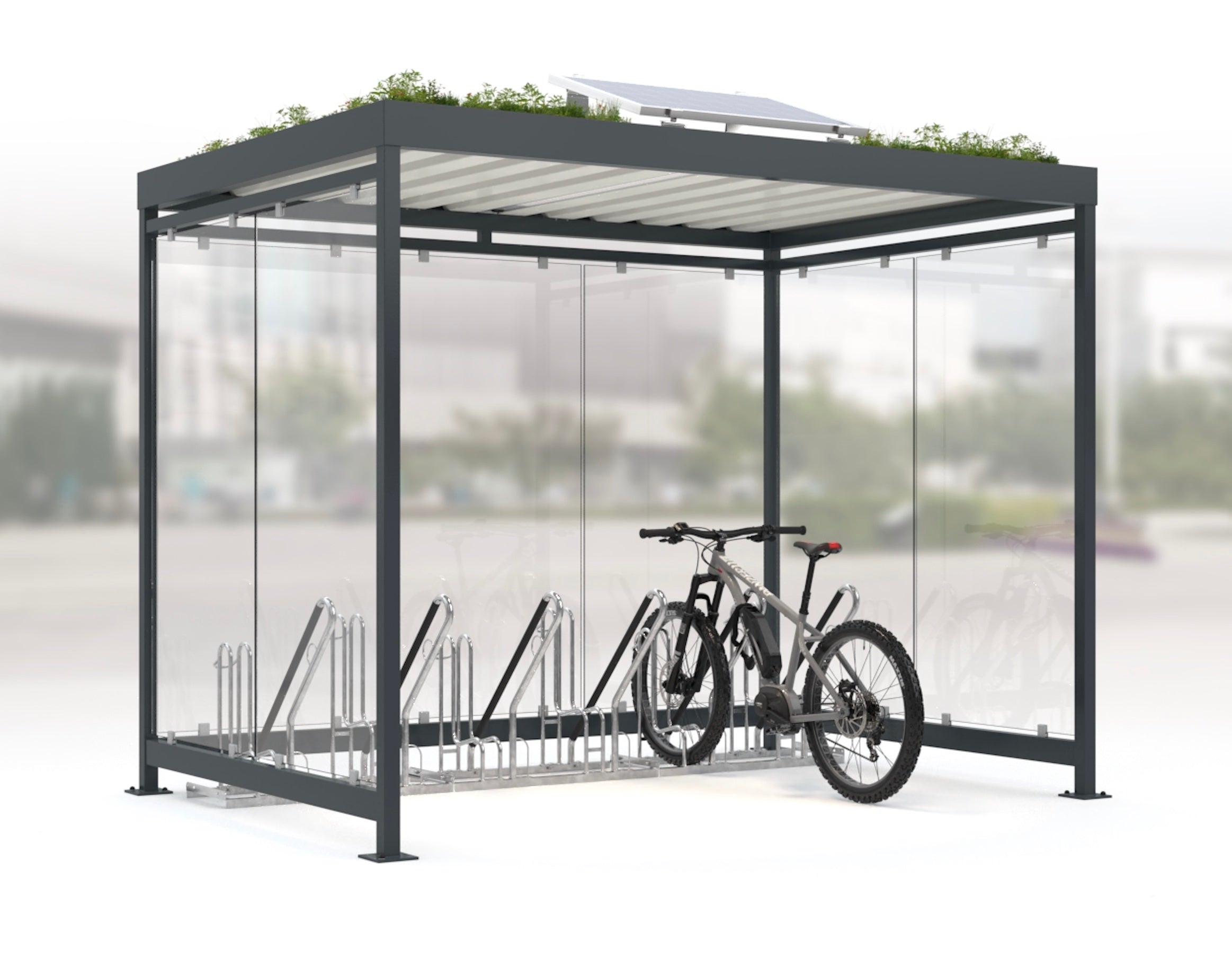 Fahrradüberdachung, Raucherunterstand K3 b/b