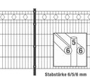 Doppelstabmattenzaun Modell MALAGA mit Rautenmuster und Stabstärke 6/5/6 mm