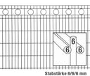 Doppelstabmattenzaun Modell ROM mit Stabstärke 6/6/6 mm, Gitterstruktur aus Metall