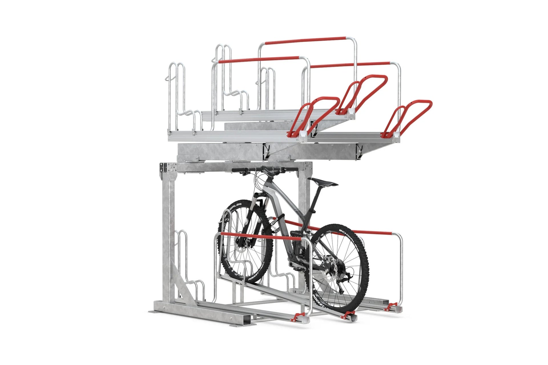 Doppelstockparker VarioHub – doppelte Stellplätze, Aluminium/Stahl