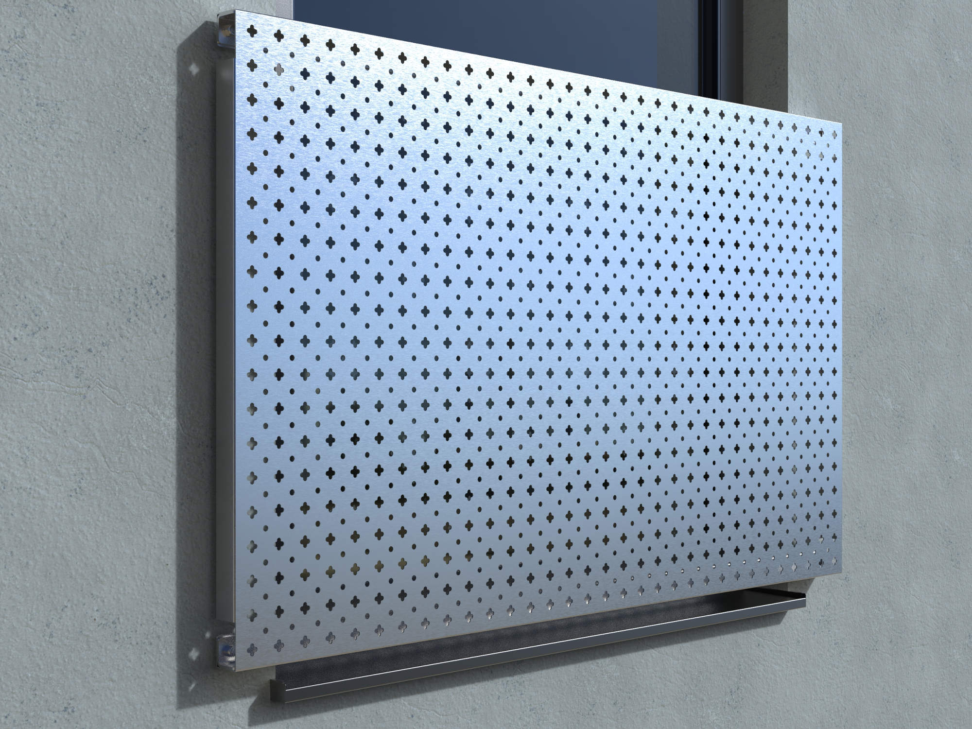 Französischer Balkon Modell Barcelona Edelstahl geschliffen BG