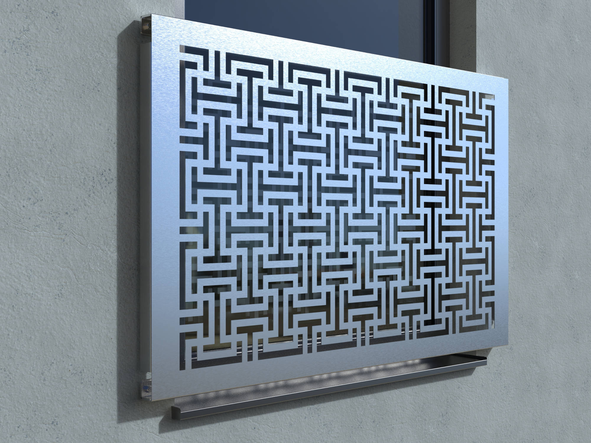 Französischer Balkon Modell Madrid Edelstahl geschliffen BG