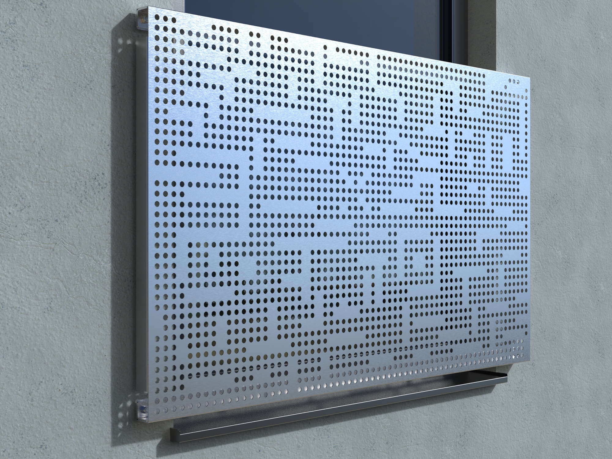 Französischer Balkon Modell Malaga Edelstahl geschliffen BG