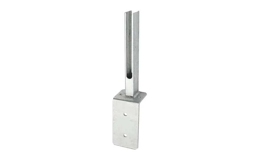 Verzinkte Universal-Fußplatte 60x40, Metallwinkel mit zwei Befestigungslöchern