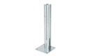 Verzinkte Universal-Fußplatte 80x80 mm für Torpfosten, stabile Metallkonstruktion