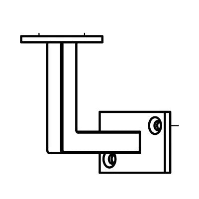 Handlauf Modell Quadro - 40x40mm, Edelstahl V2A - Komplett-Set inkl. Halter und Schrauben